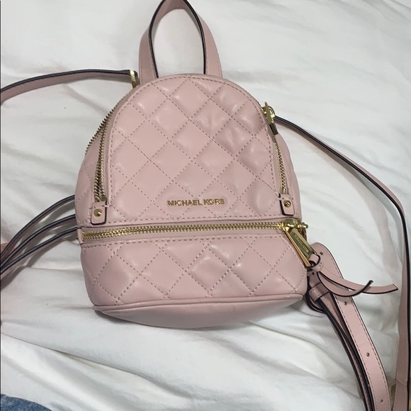Michael Kors Handbags - Michael Kors Rhea mini pink backpack
